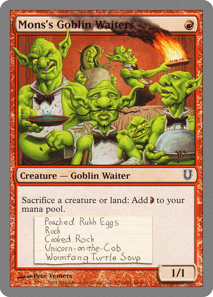Mons's Goblin Waiters (UNH-082) - Unhinged - Premium MTG Single from Wizards of the Coast - Just $0.08! Shop now at Game Crave Tournament Store