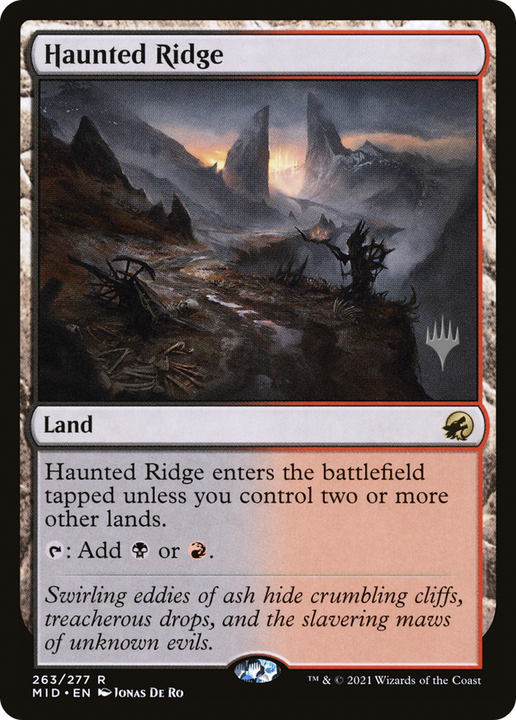 Haunted Ridge (PMID-263P) - Innistrad: Midnight Hunt Promos Foil - Premium MTG Single from Wizards of the Coast - Just $1.64! Shop now at Game Crave Tournament Store