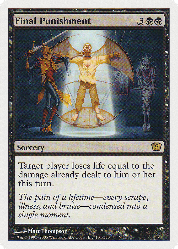 Final Punishment (9ED-131) - Ninth Edition - Premium MTG Single from Wizards of the Coast - Just $0.08! Shop now at Game Crave Tournament Store