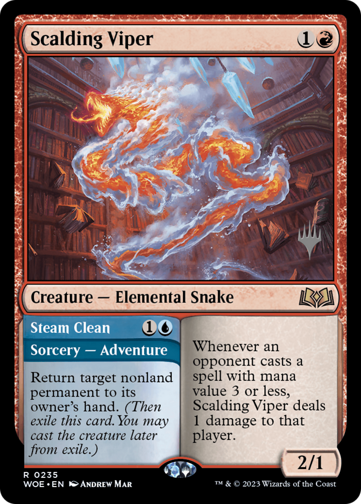 Scalding Viper // Steam Clean (PWOE-235P) - Wilds of Eldraine Promos - Premium MTG Single from Wizards of the Coast - Just $0.28! Shop now at Game Crave Tournament Store