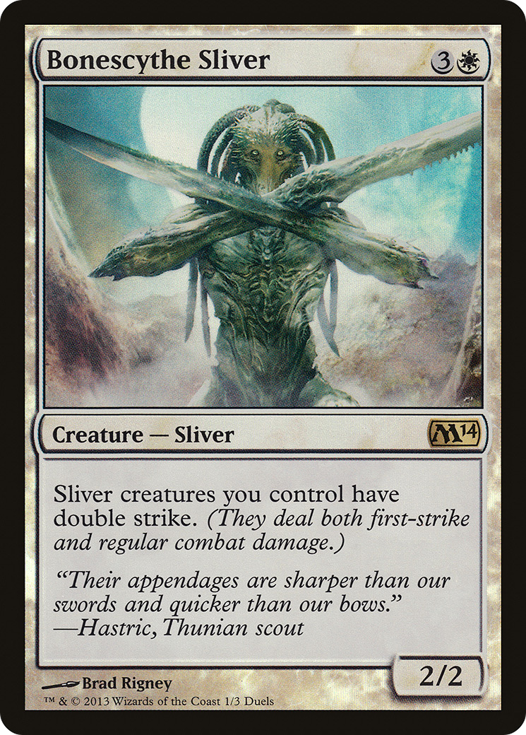 Bonescythe Sliver (PDP14-001) - Duels of the Planeswalkers 2014 Promos Foil - Premium MTG Single from Wizards of the Coast - Just $1.37! Shop now at Game Crave Tournament Store