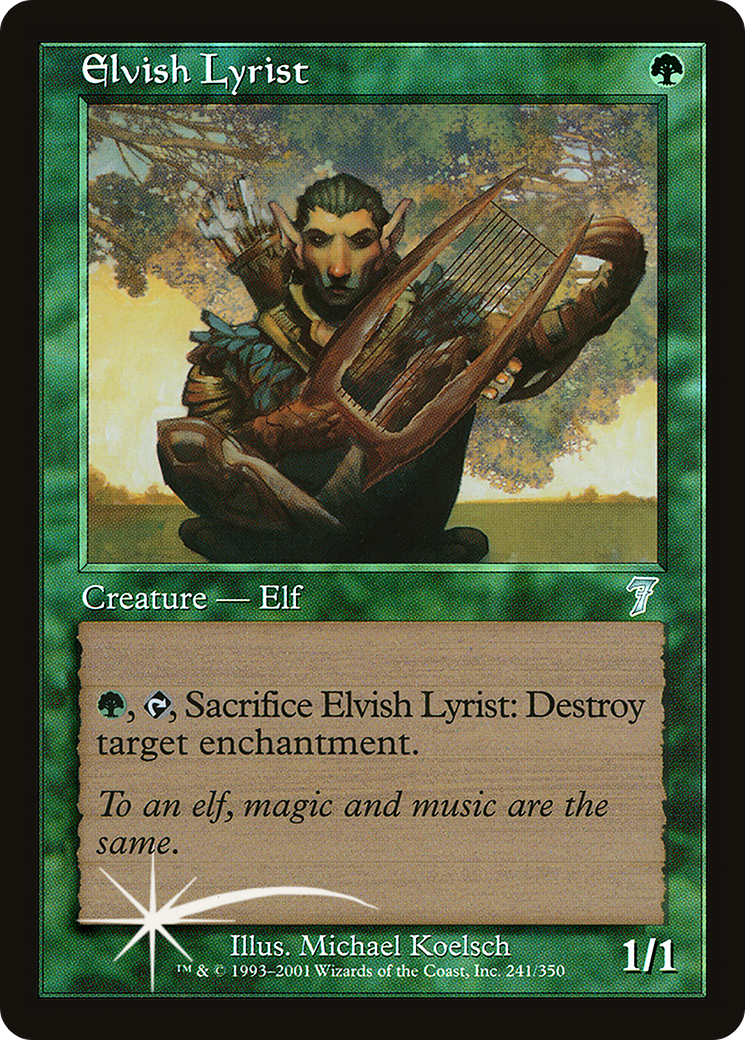 Elvish Lyrist (7ED-241★) - Seventh Edition Foil - Premium MTG Single from Wizards of the Coast - Just $2.39! Shop now at Game Crave Tournament Store