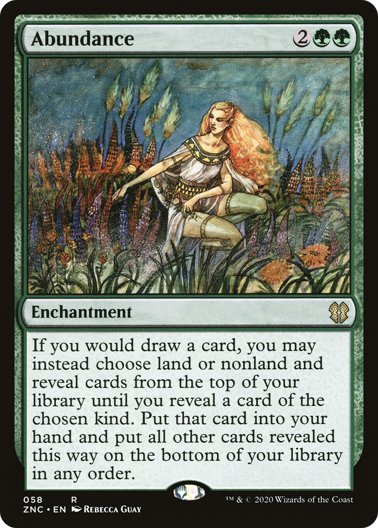 Abundance (ZNC-058) - Zendikar Rising Commander - Premium MTG Single from Wizards of the Coast - Just $0.16! Shop now at Game Crave Tournament Store