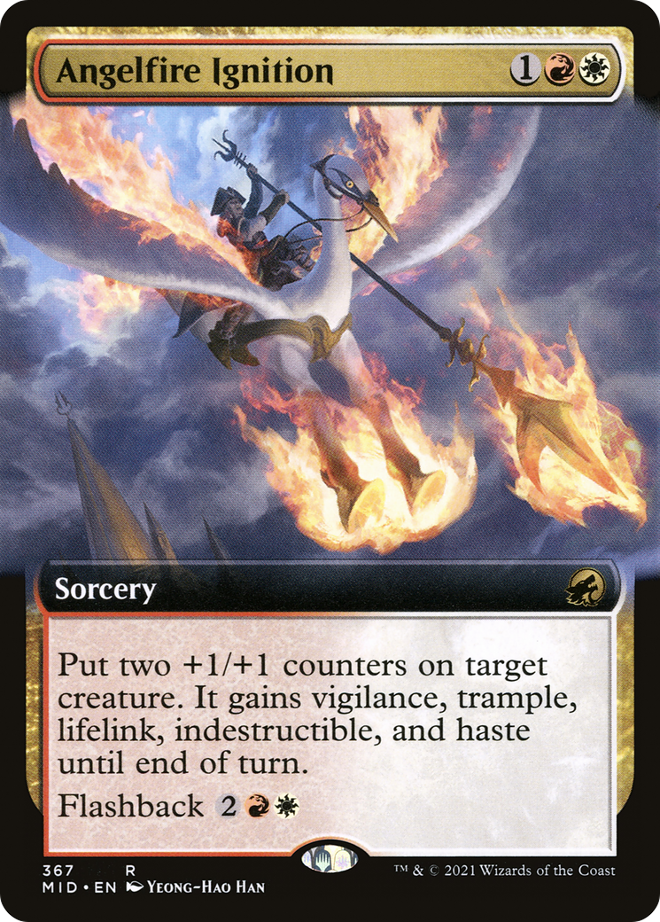 Angelfire Ignition (MID-367) - Innistrad: Midnight Hunt: (Extended Art) Foil - Premium MTG Single from Wizards of the Coast - Just $0.21! Shop now at Game Crave Tournament Store
