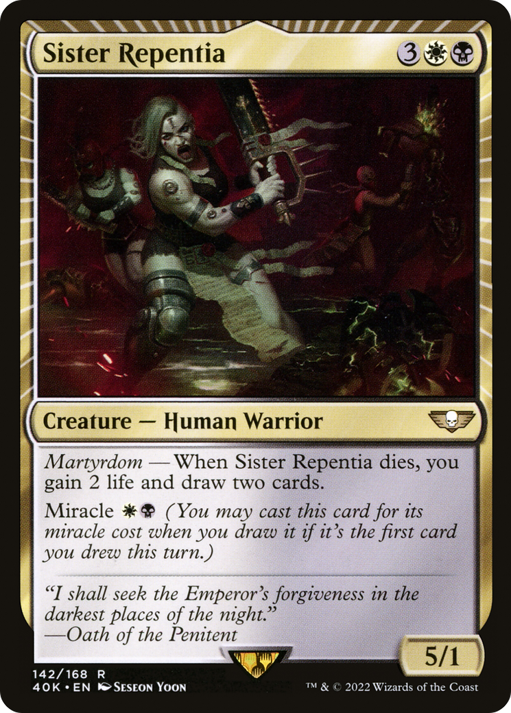 Sister Repentia (40K-142) - Warhammer 40,000 Commander - Premium MTG Single from Wizards of the Coast - Just $0.25! Shop now at Game Crave Tournament Store