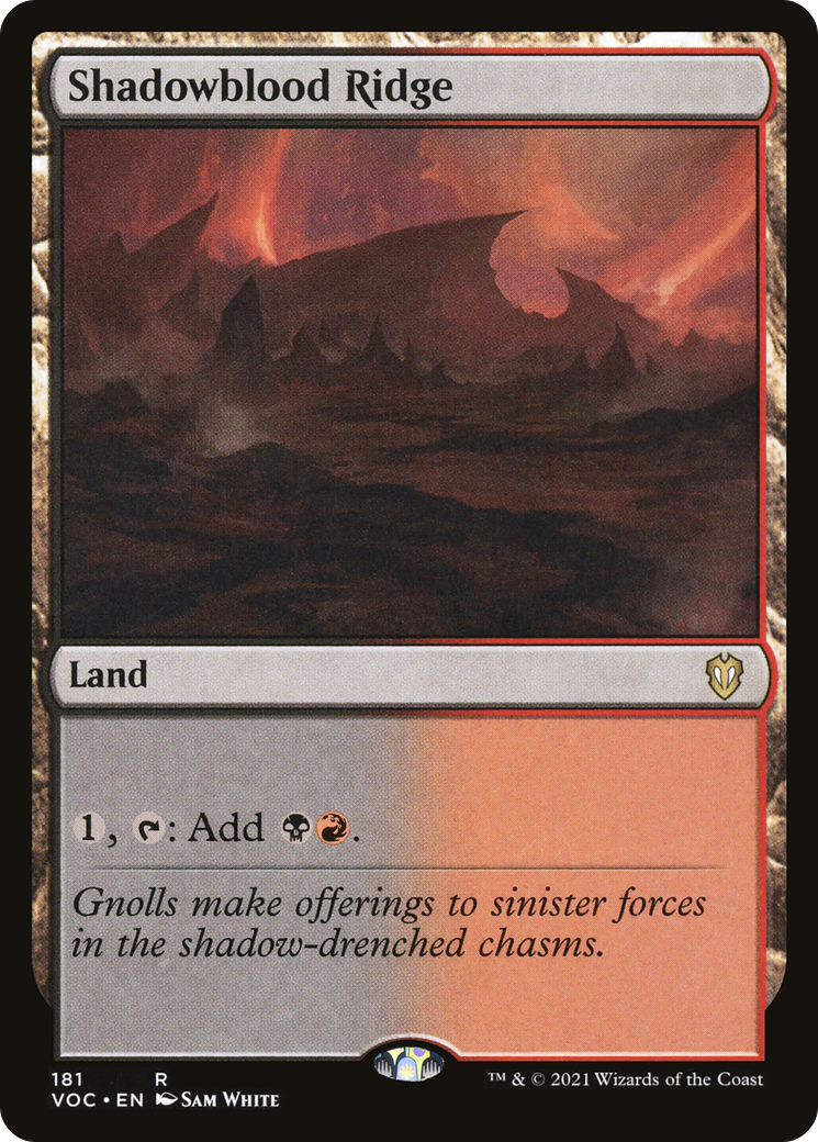 Shadowblood Ridge (VOC-181) - Crimson Vow Commander - Premium MTG Single from Wizards of the Coast - Just $0.08! Shop now at Game Crave Tournament Store