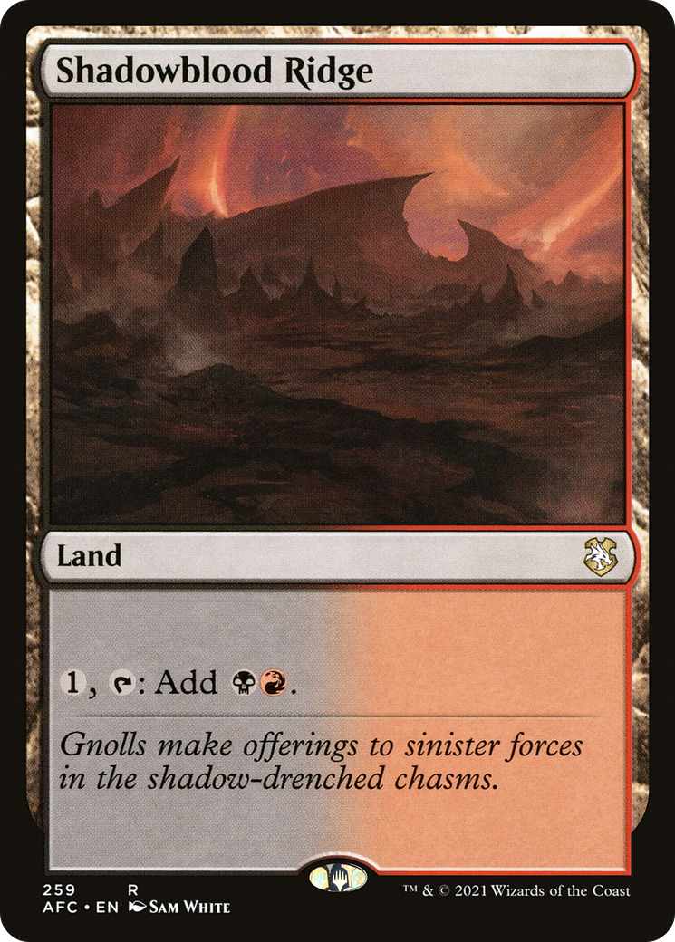 Shadowblood Ridge (AFC-259) - Forgotten Realms Commander - Premium MTG Single from Wizards of the Coast - Just $0.23! Shop now at Game Crave Tournament Store