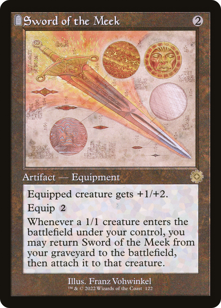 Sword of the Meek (BRR-122) - The Brothers' War Retro Artifacts: (tombstone) Foil - Premium MTG Single from Wizards of the Coast - Just $0.19! Shop now at Game Crave Tournament Store