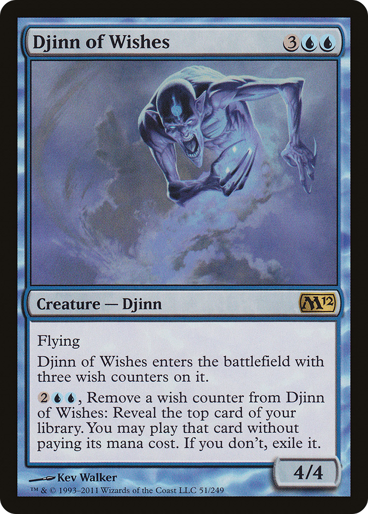 Djinn of Wishes (M12-051) - Magic 2012 Foil - Premium MTG Single from Wizards of the Coast - Just $0.08! Shop now at Game Crave Tournament Store