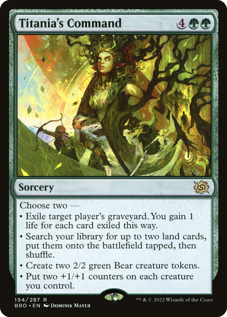 Titania's Command (BRO-194) - The Brothers' War - Premium MTG Single from Wizards of the Coast - Just $0.09! Shop now at Game Crave Tournament Store