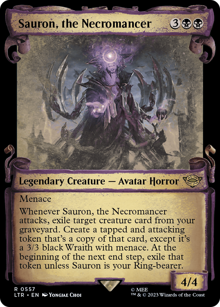 Sauron, the Necromancer (LTR-557) - The Lord of the Rings: Tales of Middle-earth: (Showcase) Foil - Premium MTG Single from Wizards of the Coast - Just $1.14! Shop now at Game Crave Tournament Store