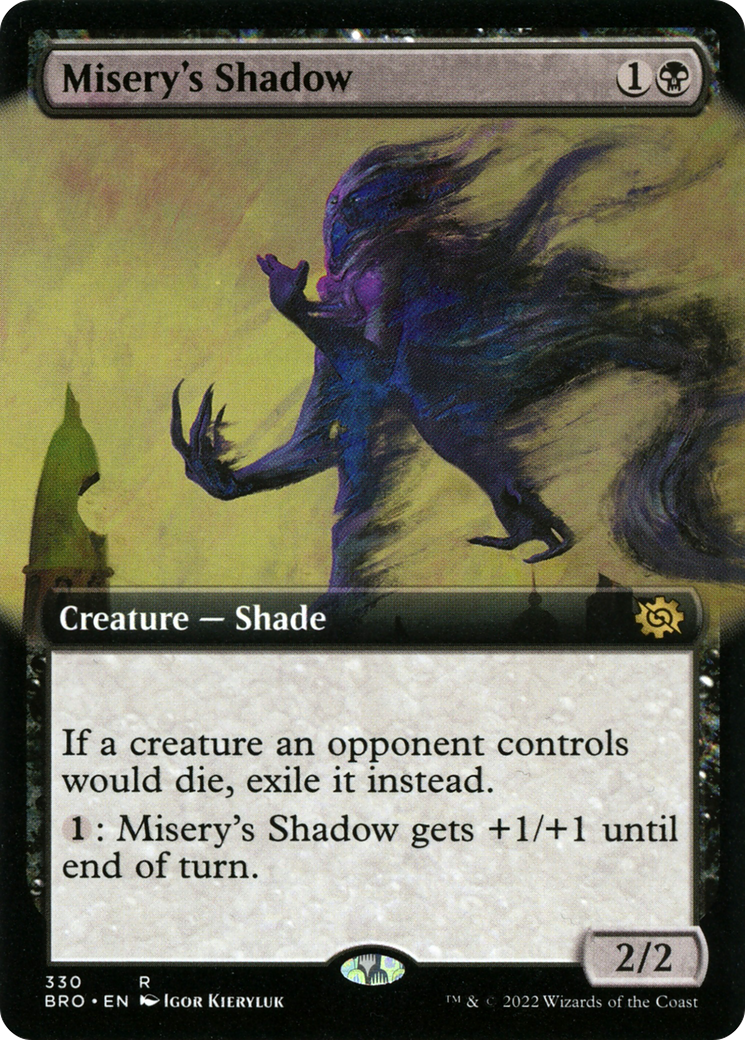 Misery's Shadow (BRO-330) - The Brothers' War: (Extended Art) Foil - Premium MTG Single from Wizards of the Coast - Just $0.12! Shop now at Game Crave Tournament Store