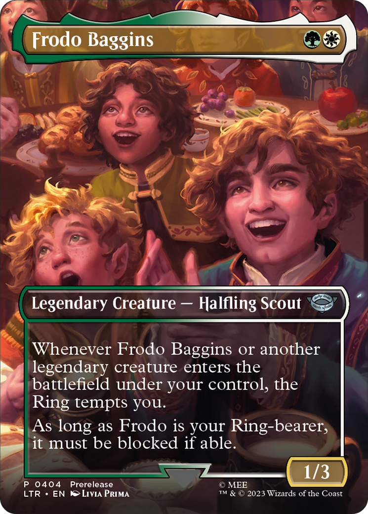 Frodo Baggins (LTR-404) - The Lord of the Rings: Tales of Middle-earth (Borderless) Foil - Premium MTG Single from Wizards of the Coast - Just $0.13! Shop now at Game Crave Tournament Store