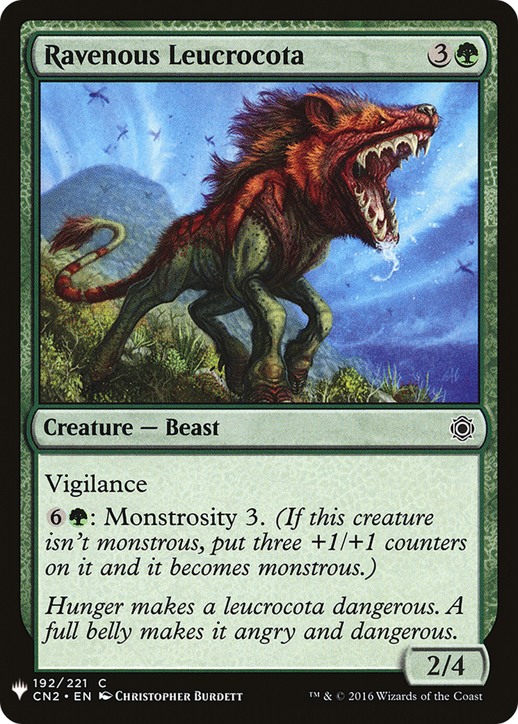 Ravenous Leucrocota (MB1-1306) - Mystery Booster - Premium MTG Single from Wizards of the Coast - Just $0.08! Shop now at Game Crave Tournament Store