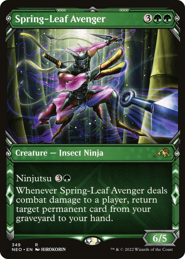 Spring-Leaf Avenger (NEO-349) - Kamigawa: Neon Dynasty: (Showcase) Foil - Premium MTG Single from Wizards of the Coast - Just $0.08! Shop now at Game Crave Tournament Store