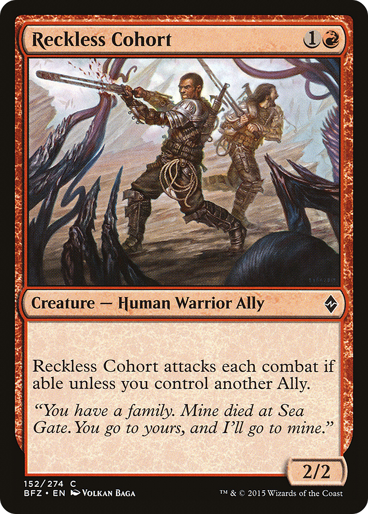 Reckless Cohort (BFZ-152) - Battle for Zendikar - Premium MTG Single from Wizards of the Coast - Just $0.08! Shop now at Game Crave Tournament Store