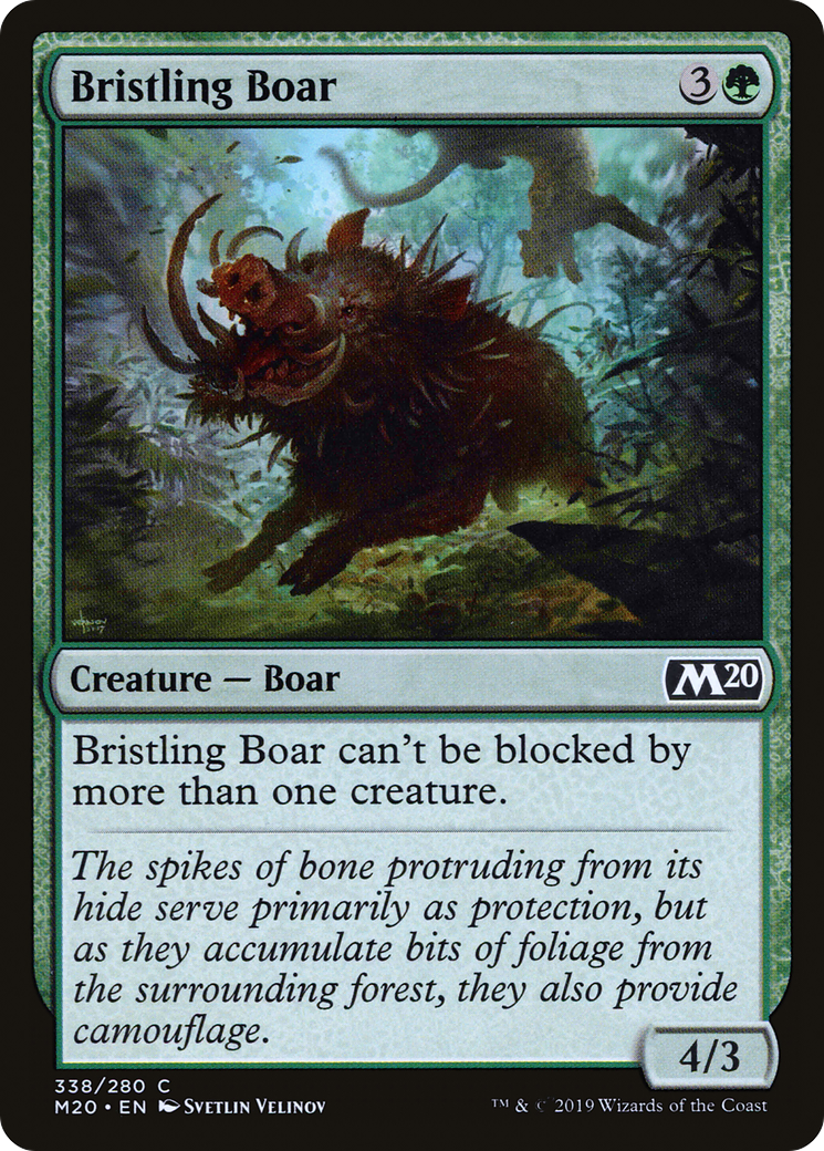 Bristling Boar (M20-338) - Core Set 2020 - Premium MTG Single from Wizards of the Coast - Just $0.25! Shop now at Game Crave Tournament Store