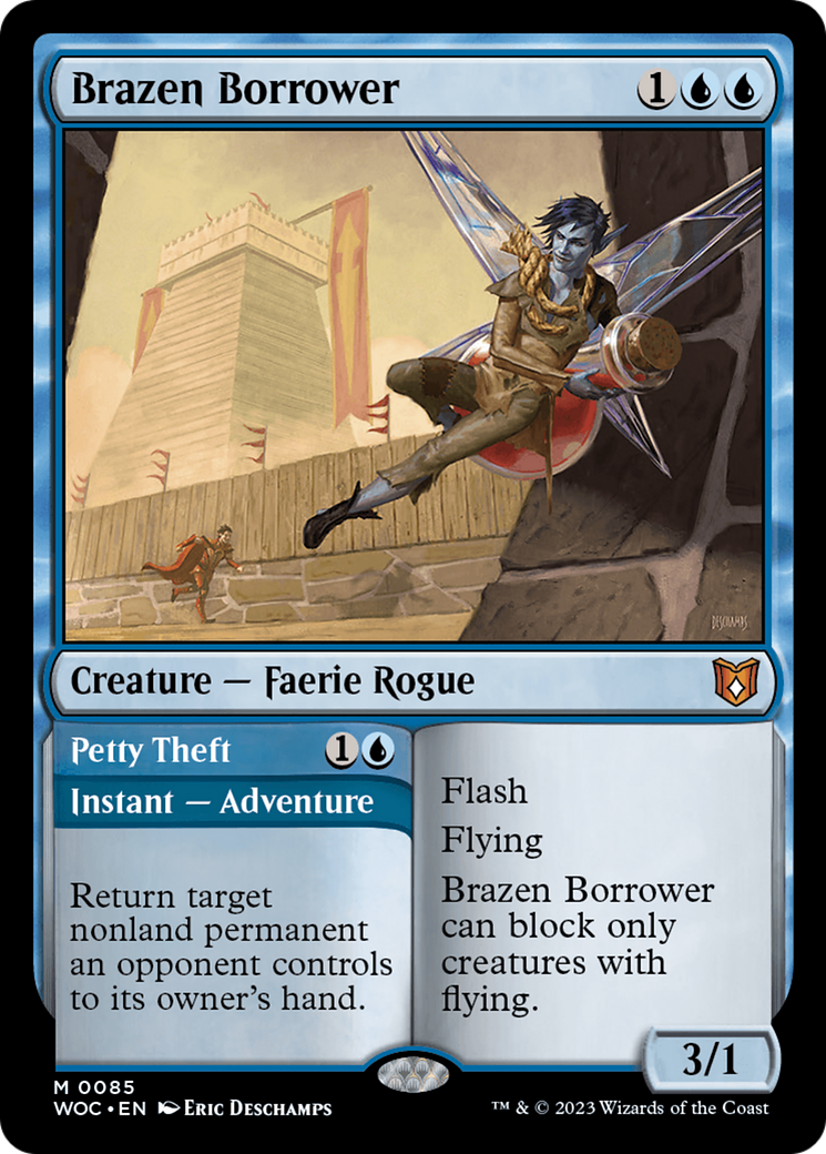 Brazen Borrower // Petty Theft (WOC-085) - Wilds of Eldraine Commander - Premium MTG Single from Wizards of the Coast - Just $0.80! Shop now at Game Crave Tournament Store