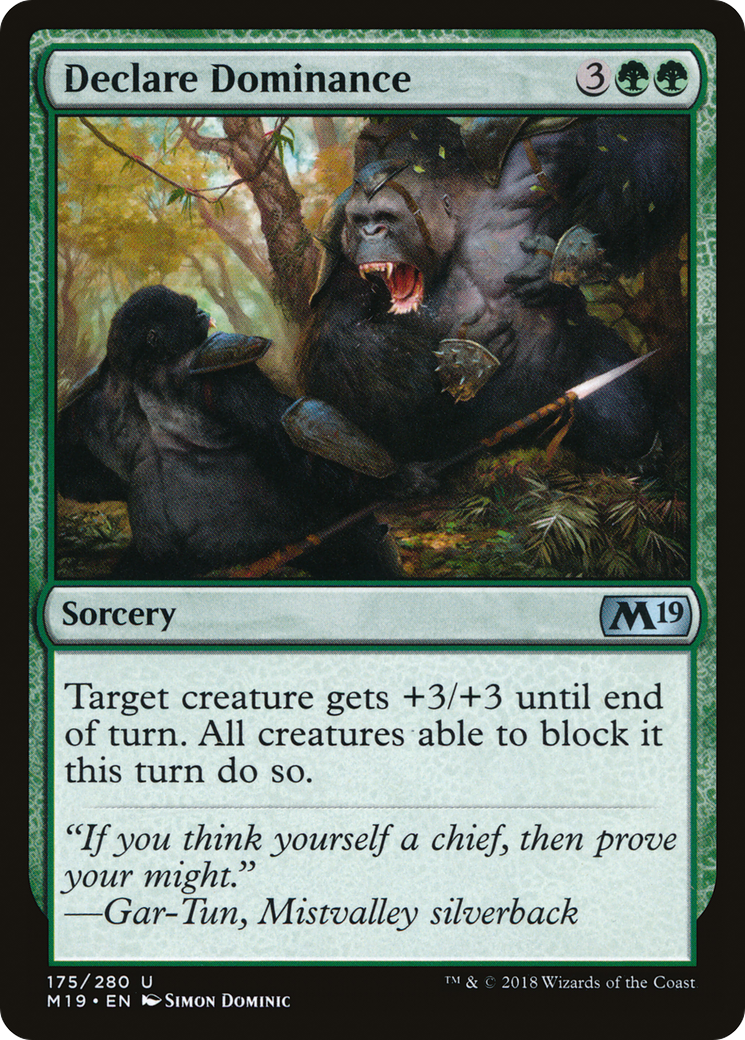 Declare Dominance (M19-175) - Core Set 2019 - Premium MTG Single from Wizards of the Coast - Just $0.08! Shop now at Game Crave Tournament Store