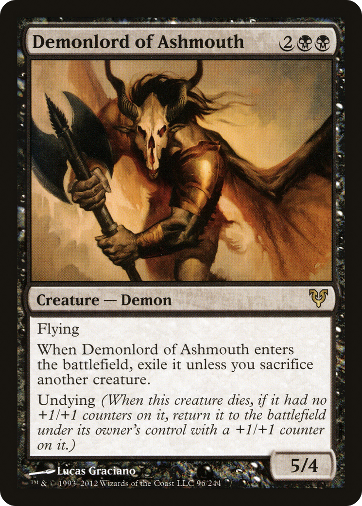 Demonlord of Ashmouth (AVR-096) - Avacyn Restored Foil - Premium MTG Single from Wizards of the Coast - Just $0.22! Shop now at Game Crave Tournament Store