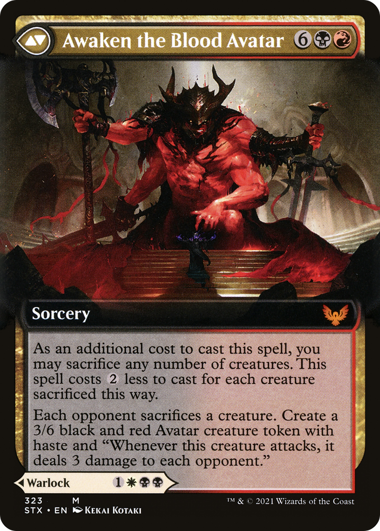 Extus, Oriq Overlord // Awaken the Blood Avatar (STX-323) - Strixhaven: School of Mages: (Extended Art) Foil - Premium MTG Single from Wizards of the Coast - Just $1.21! Shop now at Game Crave Tournament Store