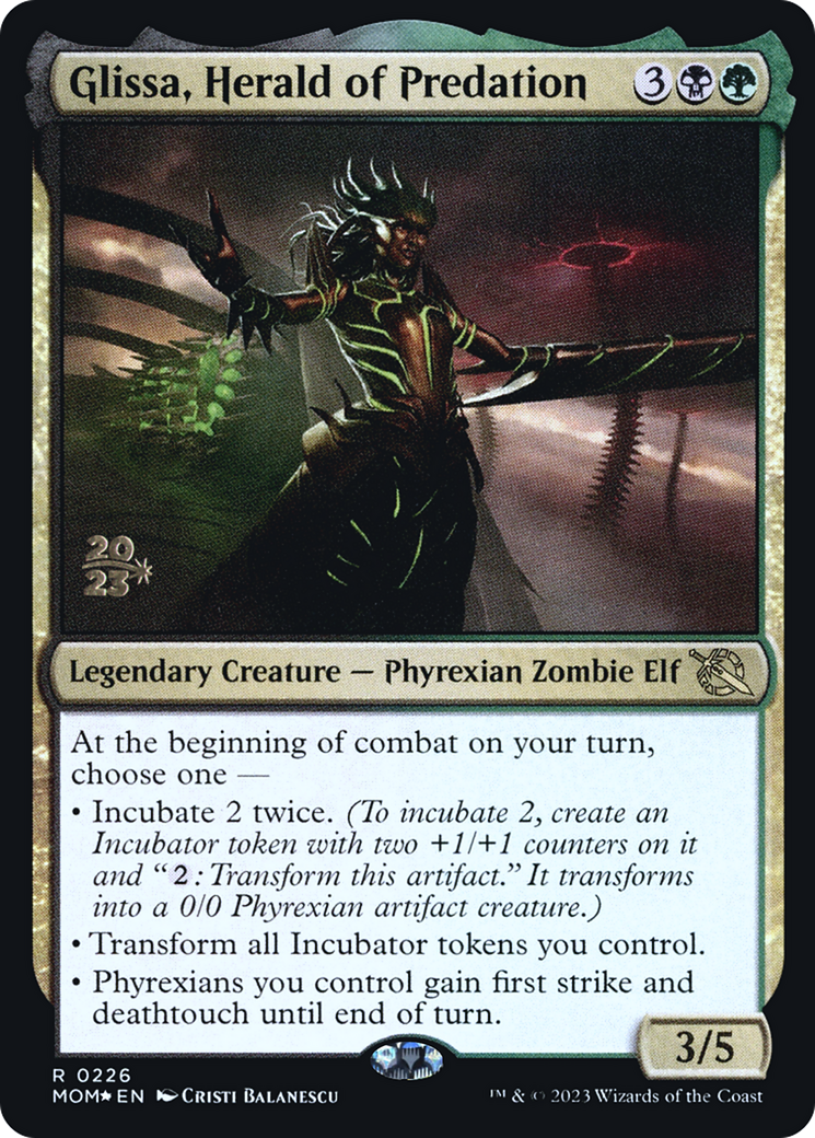 Glissa, Herald of Predation (PMOM-226S) - March of the Machine Promos Foil - Premium MTG Single from Wizards of the Coast - Just $0.22! Shop now at Game Crave Tournament Store