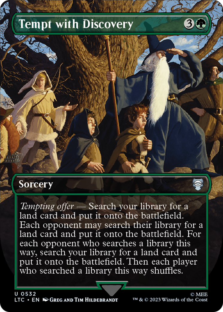 Tempt with Discovery (LTC-532) - Tales of Middle-earth Commander (Borderless) - Premium MTG Single from Wizards of the Coast - Just $3.35! Shop now at Game Crave Tournament Store