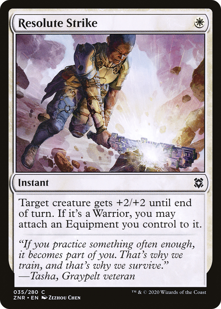 Resolute Strike (ZNR-035) - Zendikar Rising Foil - Premium MTG Single from Wizards of the Coast - Just $0.25! Shop now at Game Crave Tournament Store