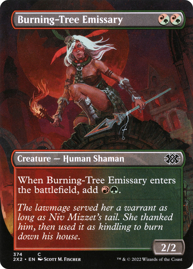 Burning-Tree Emissary (2X2-374) - Double Masters 2022 (Borderless) - Premium MTG Single from Wizards of the Coast - Just $0.08! Shop now at Game Crave Tournament Store