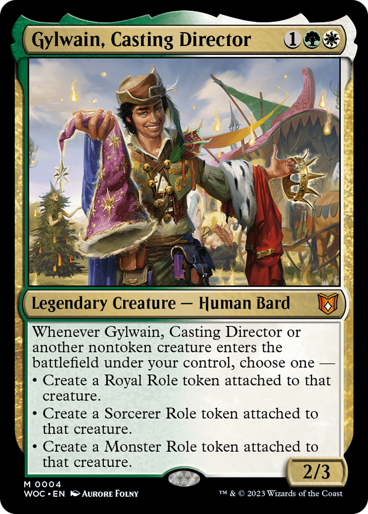 Gylwain, Casting Director (WOC-004) - Wilds of Eldraine Commander Foil - Premium MTG Single from Wizards of the Coast - Just $0.08! Shop now at Game Crave Tournament Store