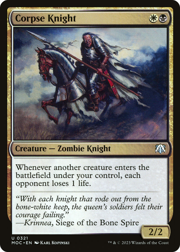 Corpse Knight (MOC-321) - March of the Machine Commander - Premium MTG Single from Wizards of the Coast - Just $1.88! Shop now at Game Crave Tournament Store