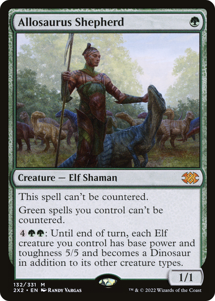 Allosaurus Shepherd (2X2-132) - Double Masters 2022 - Premium MTG Single from Wizards of the Coast - Just $22.46! Shop now at Game Crave Tournament Store