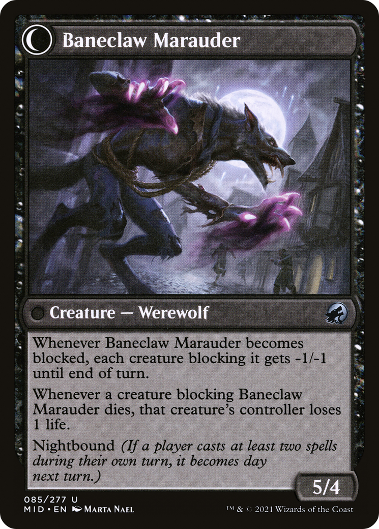 Baneblade Scoundrel // Baneclaw Marauder (MID-085) - Innistrad: Midnight Hunt: (Double Faced Transform) - Premium MTG Single from Wizards of the Coast - Just $0.08! Shop now at Game Crave Tournament Store