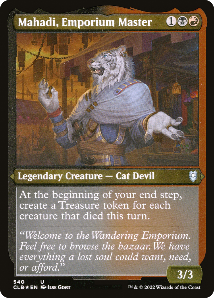 Mahadi, Emporium Master (CLB-540) - Commander Legends: Battle for Baldur's Gate Etched Foil - Premium MTG Single from Wizards of the Coast - Just $0.56! Shop now at Game Crave Tournament Store