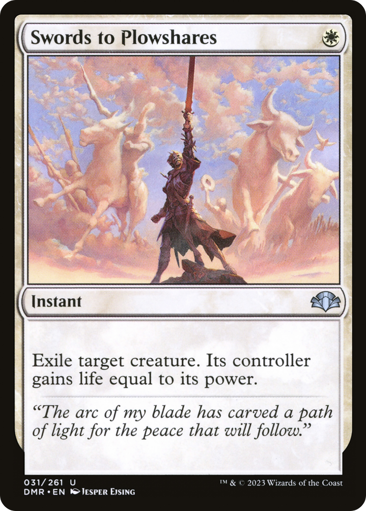 Swords to Plowshares (DMR-031) - Dominaria Remastered Foil - Premium MTG Single from Wizards of the Coast - Just $2.80! Shop now at Game Crave Tournament Store