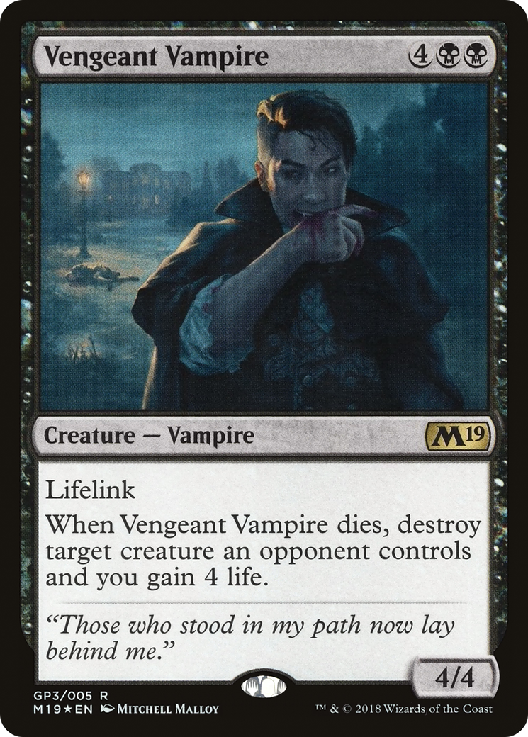 Vengeant Vampire (G18-GP3) - M19 Gift Pack Foil - Premium MTG Single from Wizards of the Coast - Just $0.34! Shop now at Game Crave Tournament Store