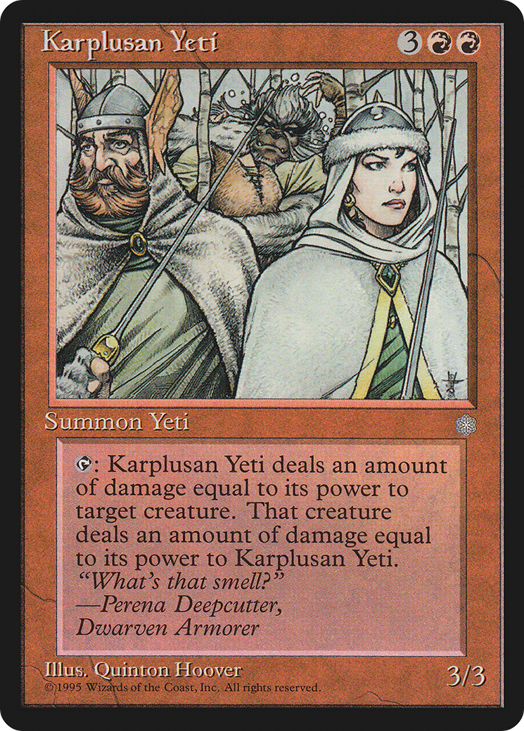 Karplusan Yeti (ICE-197) - Ice Age - Premium MTG Single from Wizards of the Coast - Just $0.08! Shop now at Game Crave Tournament Store