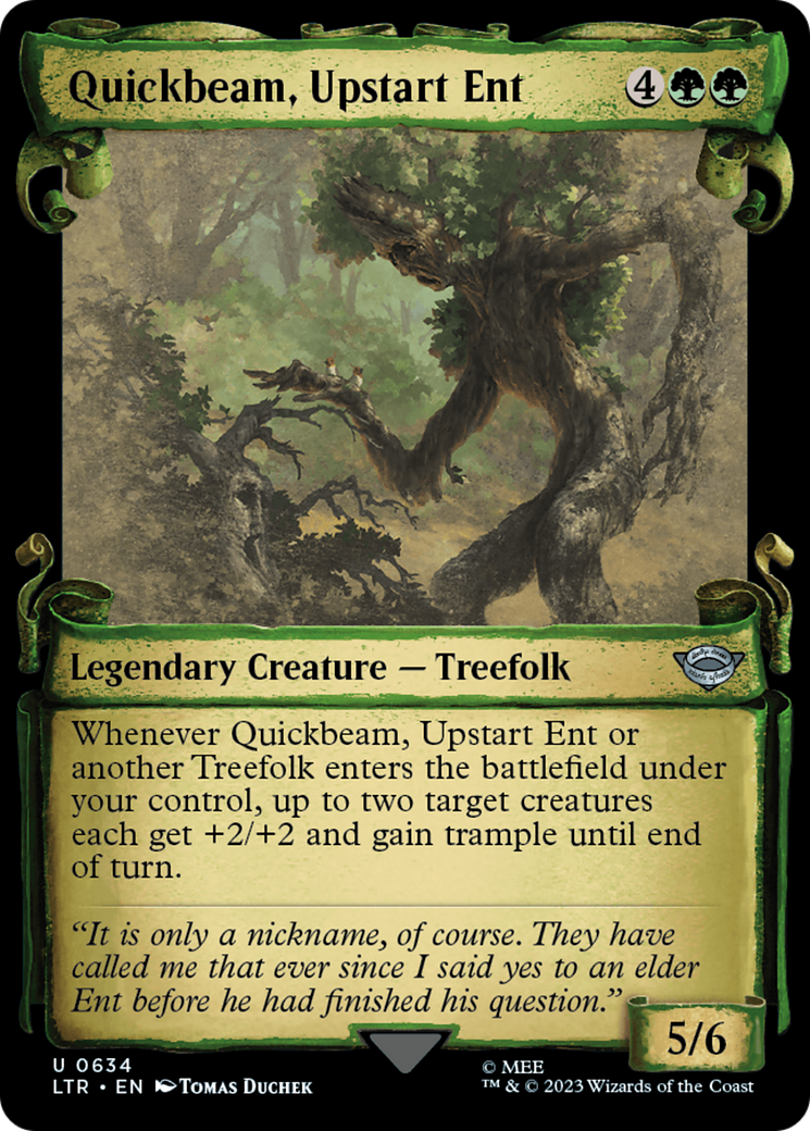 Quickbeam, Upstart Ent (LTR-634) - The Lord of the Rings: Tales of Middle-earth: (Showcase) - Premium MTG Single from Wizards of the Coast - Just $0.08! Shop now at Game Crave Tournament Store