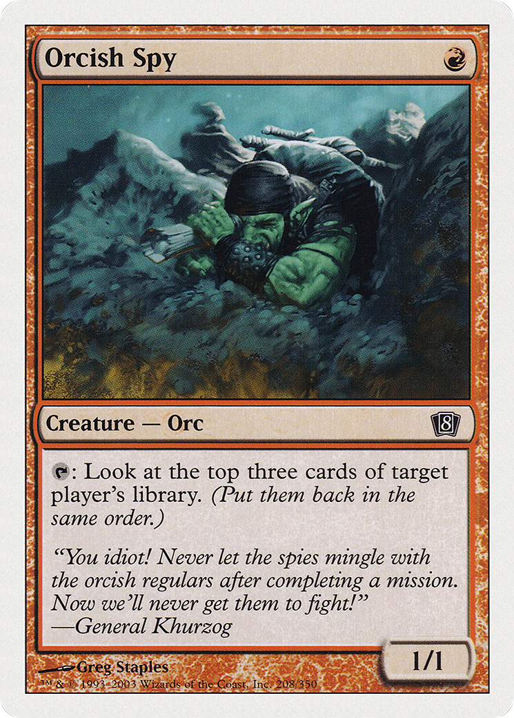 Orcish Spy (8ED-208) - Eighth Edition - Premium MTG Single from Wizards of the Coast - Just $0.08! Shop now at Game Crave Tournament Store