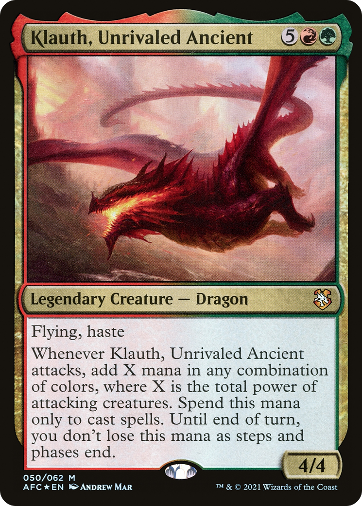 Klauth, Unrivaled Ancient (AFC-050) - Forgotten Realms Commander Foil - Premium MTG Single from Wizards of the Coast - Just $23.85! Shop now at Game Crave Tournament Store