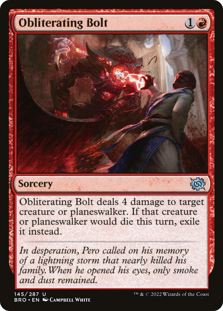 Obliterating Bolt (BRO-145) - The Brothers' War Foil - Premium MTG Single from Wizards of the Coast - Just $0.08! Shop now at Game Crave Tournament Store