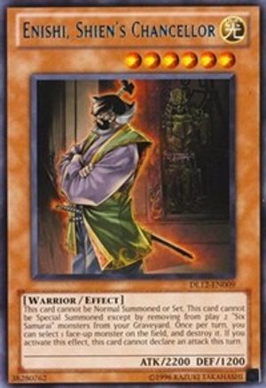 Enishi, Shien's Chancellor (Blue) (DL12-EN009) - Duelist League Promo Unlimited - Premium Yugioh Single from Konami - Just $1! Shop now at Game Crave Tournament Store