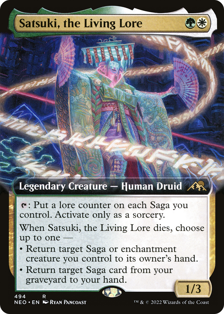 Satsuki, the Living Lore (NEO-494) - Kamigawa: Neon Dynasty: (Extended Art) Foil - Premium MTG Single from Wizards of the Coast - Just $0.10! Shop now at Game Crave Tournament Store