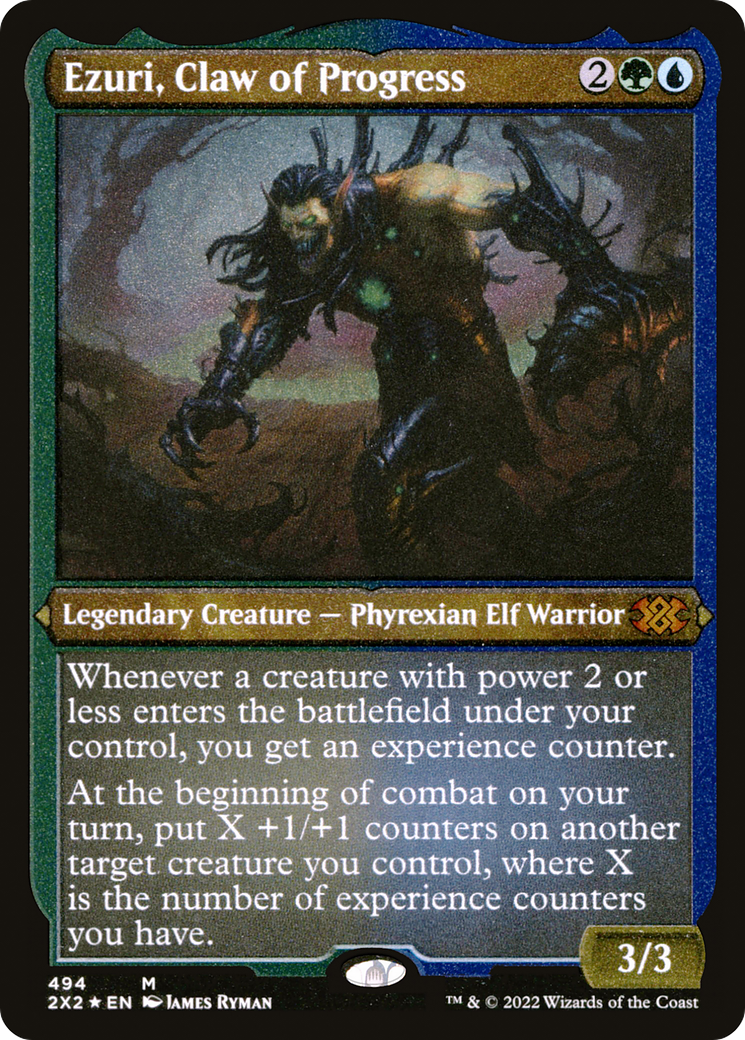 Ezuri, Claw of Progress (2X2-494) - Double Masters 2022 Etched Foil - Premium MTG Single from Wizards of the Coast - Just $0.75! Shop now at Game Crave Tournament Store