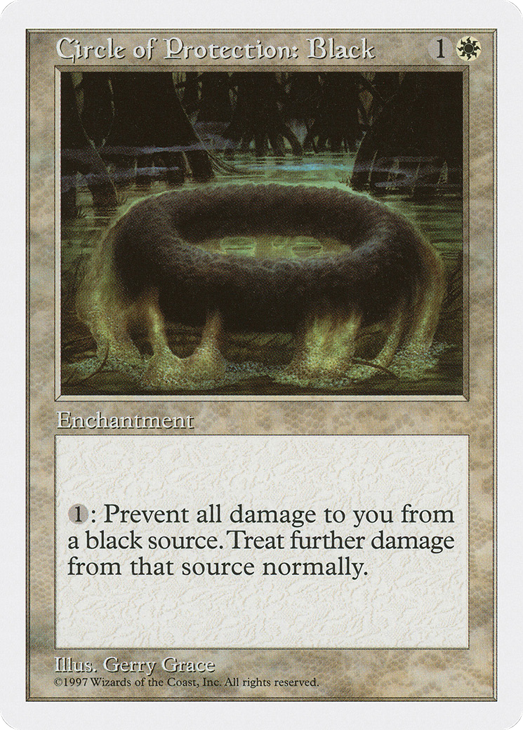 Circle of Protection: Black (5ED-017) - Fifth Edition - Premium MTG Single from Wizards of the Coast - Just $0.25! Shop now at Game Crave Tournament Store
