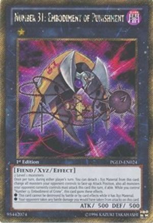 Number 31: Embodiment of Punishment (PGLD-EN024) - Premium Gold Unlimited - Premium Yugioh Single from Konami - Just $4.88! Shop now at Game Crave Tournament Store