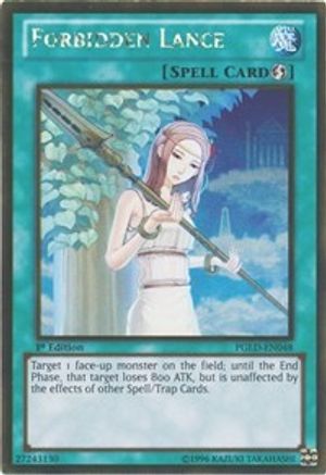 Forbidden Lance (PGLD-EN048) - Premium Gold Unlimited - Premium Yugioh Single from Konami - Just $0.59! Shop now at Game Crave Tournament Store
