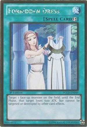 Forbidden Dress (PGLD-EN049) - Premium Gold Unlimited - Premium Yugioh Single from Konami - Just $0.36! Shop now at Game Crave Tournament Store