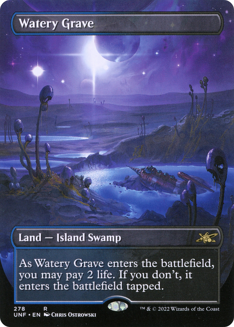 Watery Grave (UNF-278) - Unfinity (Borderless) Foil - Premium MTG Single from Wizards of the Coast - Just $9.36! Shop now at Game Crave Tournament Store