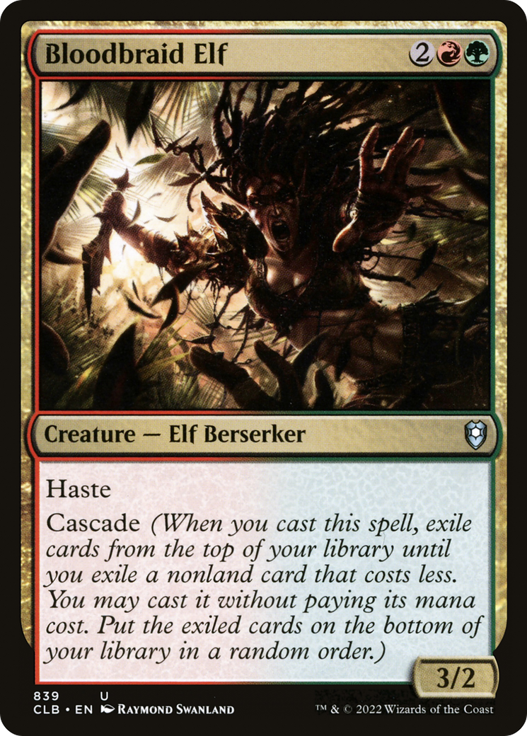 Bloodbraid Elf (CLB-839) - Commander Legends: Battle for Baldur's Gate - Premium MTG Single from Wizards of the Coast - Just $0.25! Shop now at Game Crave Tournament Store